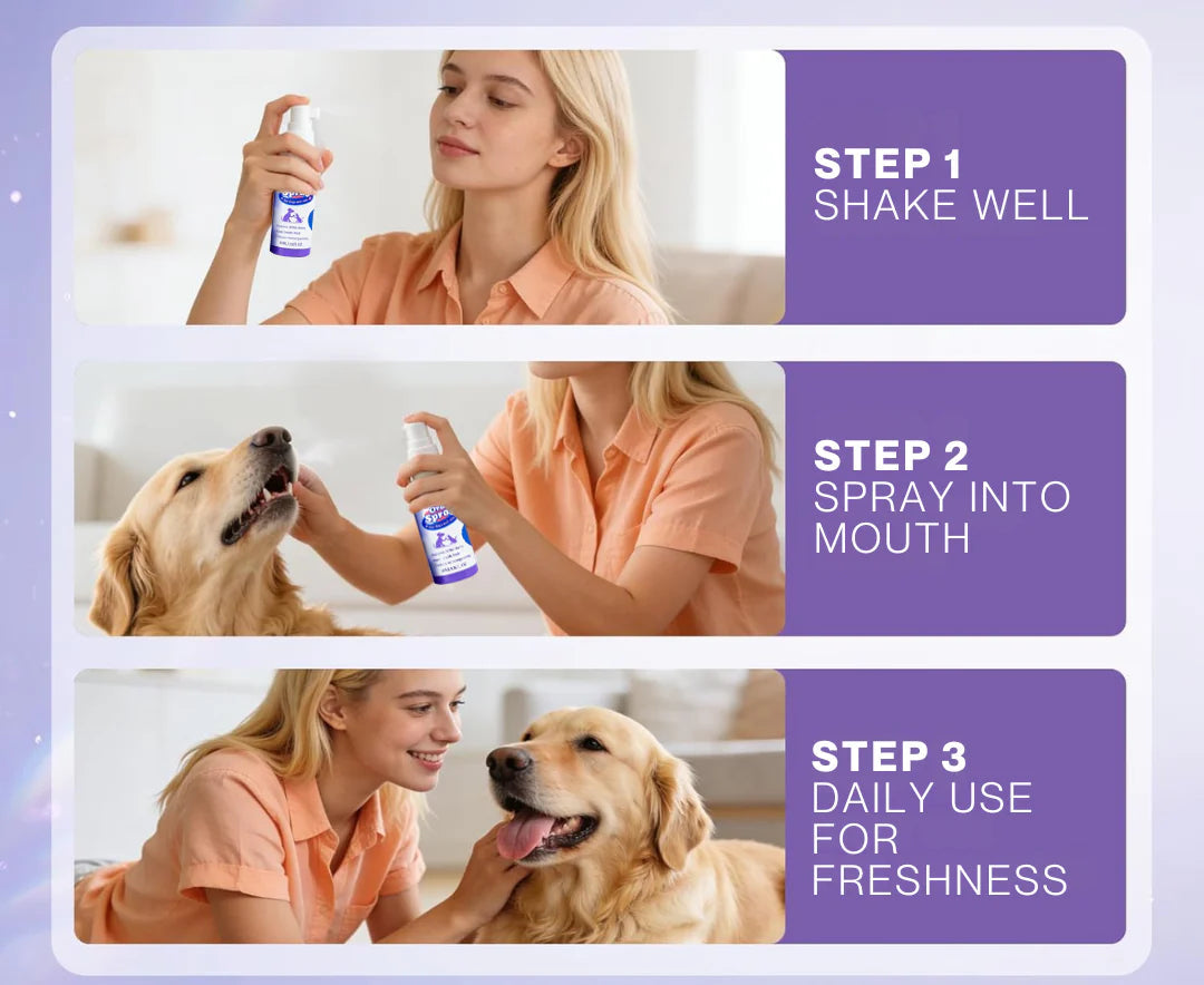 Pet oral spray application